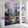 thumbnail image 6 of Colorful Forests Shower Curtain, Waterproof Shower Curtains for Bathroom, Spring Oil Painting Flower Nature Landscape Washable Fabric Bathtub Curtain Set Bath Decor with 12 Hooks 48"x72", 6 of 8