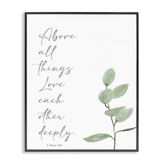 Stupell Industries Shabby Chic Love Each Other Deeply Black Framed Giclee Art, 11 x 14, by Lucille Price