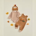 thumbnail image 6 of mgoYE My First Thanksgiving Baby Boy Outfit Long Sleeve Romper Turkey Overall Hat 0-3 Months, 6 of 9