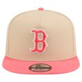 thumbnail image 2 of Men's New Era  Light Beige/Coral Boston Red Sox Color Pack A-Frame 9FIFTY Snapback Hat, 2 of 5
