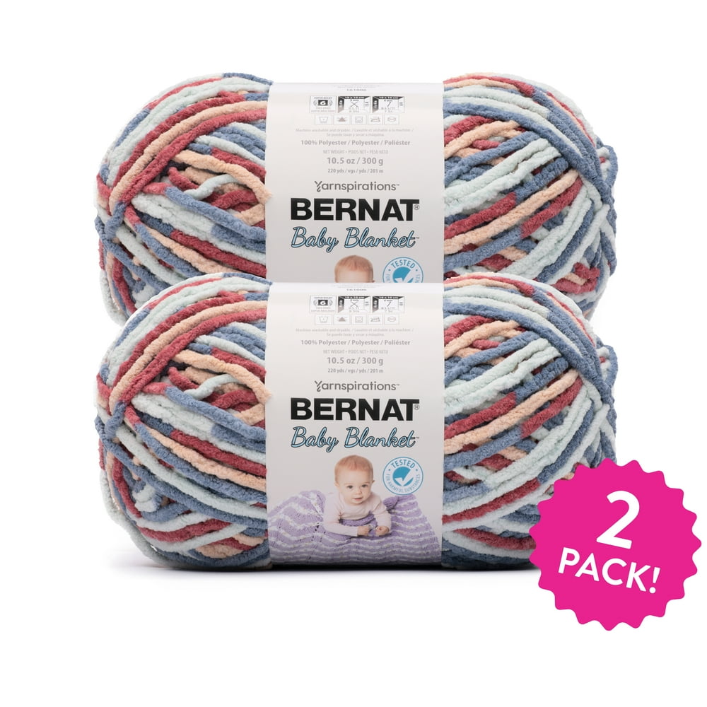 Bernat Baby Blanket Yarn, Button Roses, 10.5oz(300g), Super Bulky