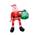 thumbnail image 1 of Papá Noel inflable navideño, decoración para exteriores, sentado en el techo, exhibición navideña iluminada con bolsa de regalo grande para el hogar, 1 of 9