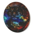 thumbnail image 3 of Designart 'Colorful Dots Tiger Collage ' Modern Wood Wall Clock, 3 of 5