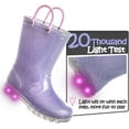 thumbnail image 3 of Kushyshoo Kids Light up Rain Boot Purple Glitter Toddler Girls Shoes Size 13, 3 of 8
