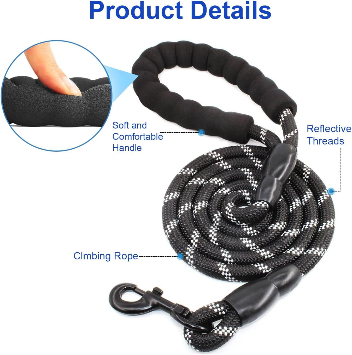 Double Dog Leash, Dual Dog Leash, 360° Swivel Tangle Free Bungee Walking Training for Large Medium Dogs, Shock Absorbing Bungee Reflective for Two Dogs, 18~121 lbs