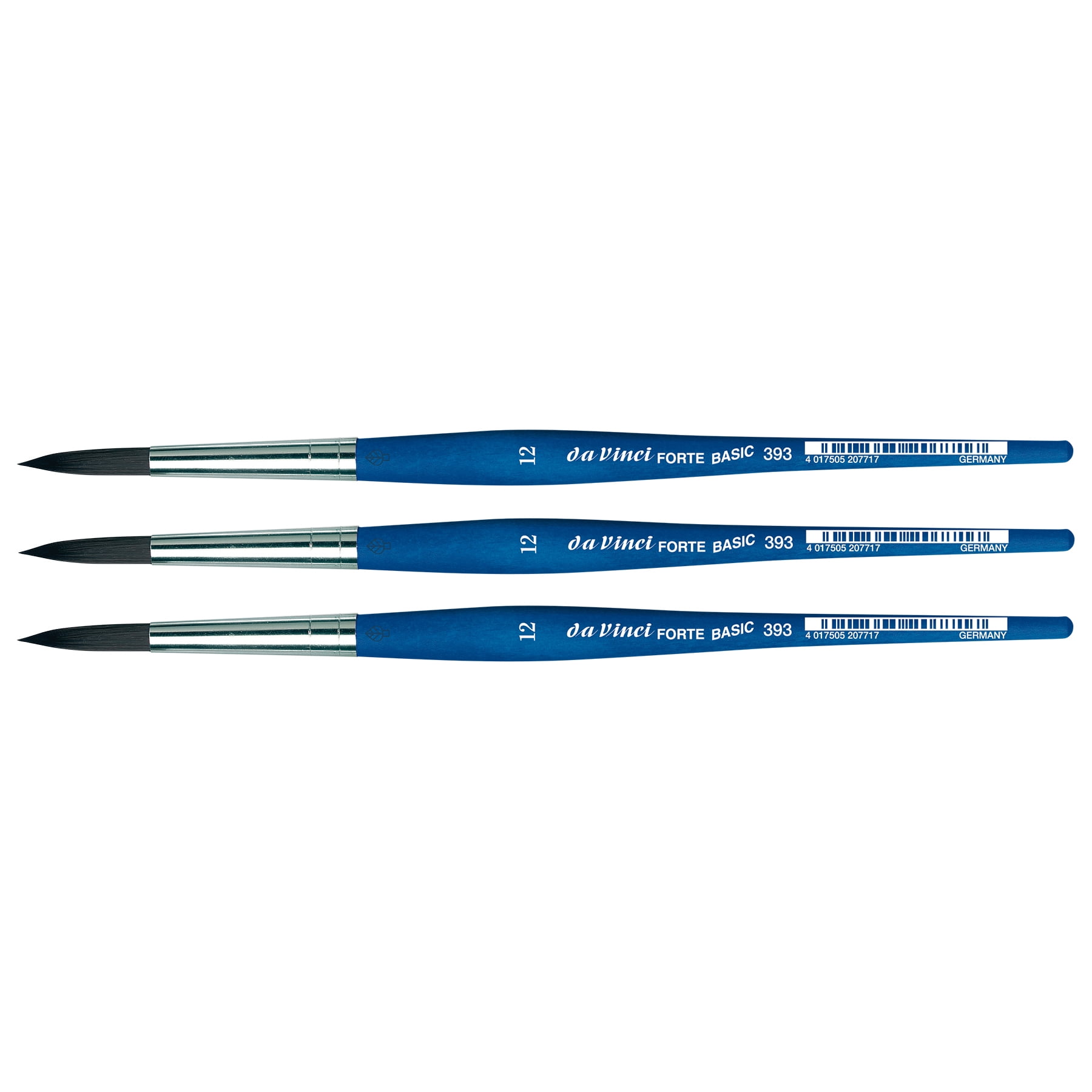 da Vinci FORTE BASIC Student Brush, Synthetic, Acrylic, Round, Series 393, Size 12, Pack of 3