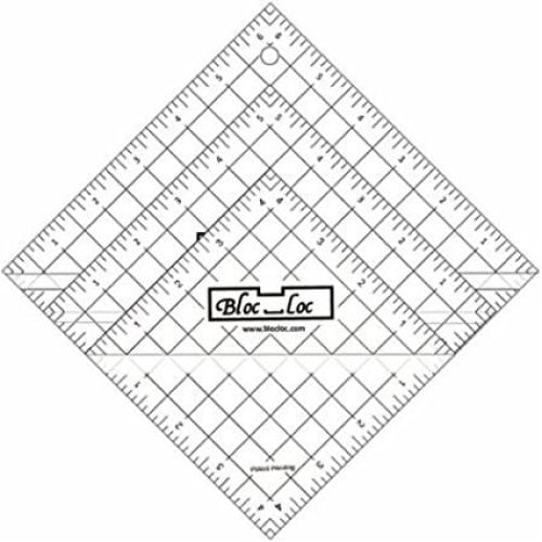 (Оne Расk) - Bloc Loc~Half Square Triangle Ruler Set #5.1cm - 6.4cm 11cm ,17cm , Acrylic Ruler