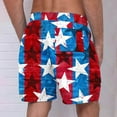 thumbnail image 4 of cllios 4th of July Mens Swim Trunks American Flag Board Shorts Quick Dry Bathing Suits Swimwear Patriotic Red White and Blue Printed Beach Shorts with Pockets, 4 of 4