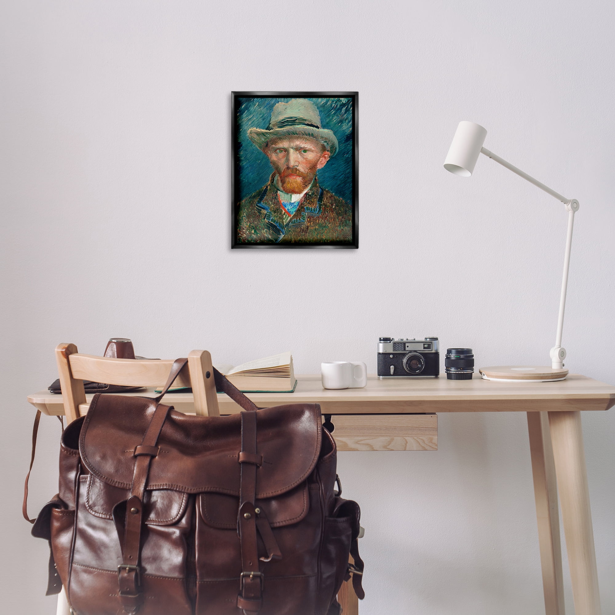 Stupell Industries Classic Van Gogh Portrait People Painting Black Floater Framed Canvas Art Print Wall Art, 17 x 21
