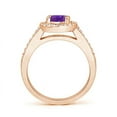 thumbnail image 2 of ANGARA Natural Classic Oval Amethyst Halo Ring with Diamond Accents in 14K Rose Gold for Women (Size-7x5mm) | February Birthstone, Anniversary, Jewelry Gift for Women | Natural Amethyst Ring, 2 of 9