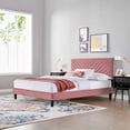 thumbnail image 2 of Platform Bed Frame, Tufted, Queen Size, Pink, Velvet, Bedroom, Modern Contemporary Boutique HB35169, 2 of 9
