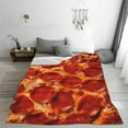 thumbnail image 5 of Pizza Blanket Gifts for Kids and Adult Pizzas Food Lightweight Soft Warm Cozy Pepperoni Pizzas Blankets for Teen Boys and Girls Bed Sofa Home Decor 80"x60", 5 of 6