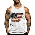 thumbnail image 3 of VBTAPA Mens American Flag Tank Tops Summer Beach Vacation Sleeveless T-Shirts Fashion Casual Workout Shirts White M, 3 of 6