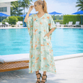 thumbnail image 4 of Miss Lavish London Kaftan Dresses for Women,Beach Kaftan Coverups,,Long Beach & Swimsuit Coverups,Plus Size African Caftan Dress,Moroccan Style Loungewear Healing Floral Olive Green S, 4 of 6