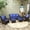 Brown Grey+Navy Blue, variant on Gray - Navy, 5 - piece Outdoor Seating - Sturdy Frame, Water Resistant Cushions - Lawn, Patio Use / Ensures Comfort in Any Weather