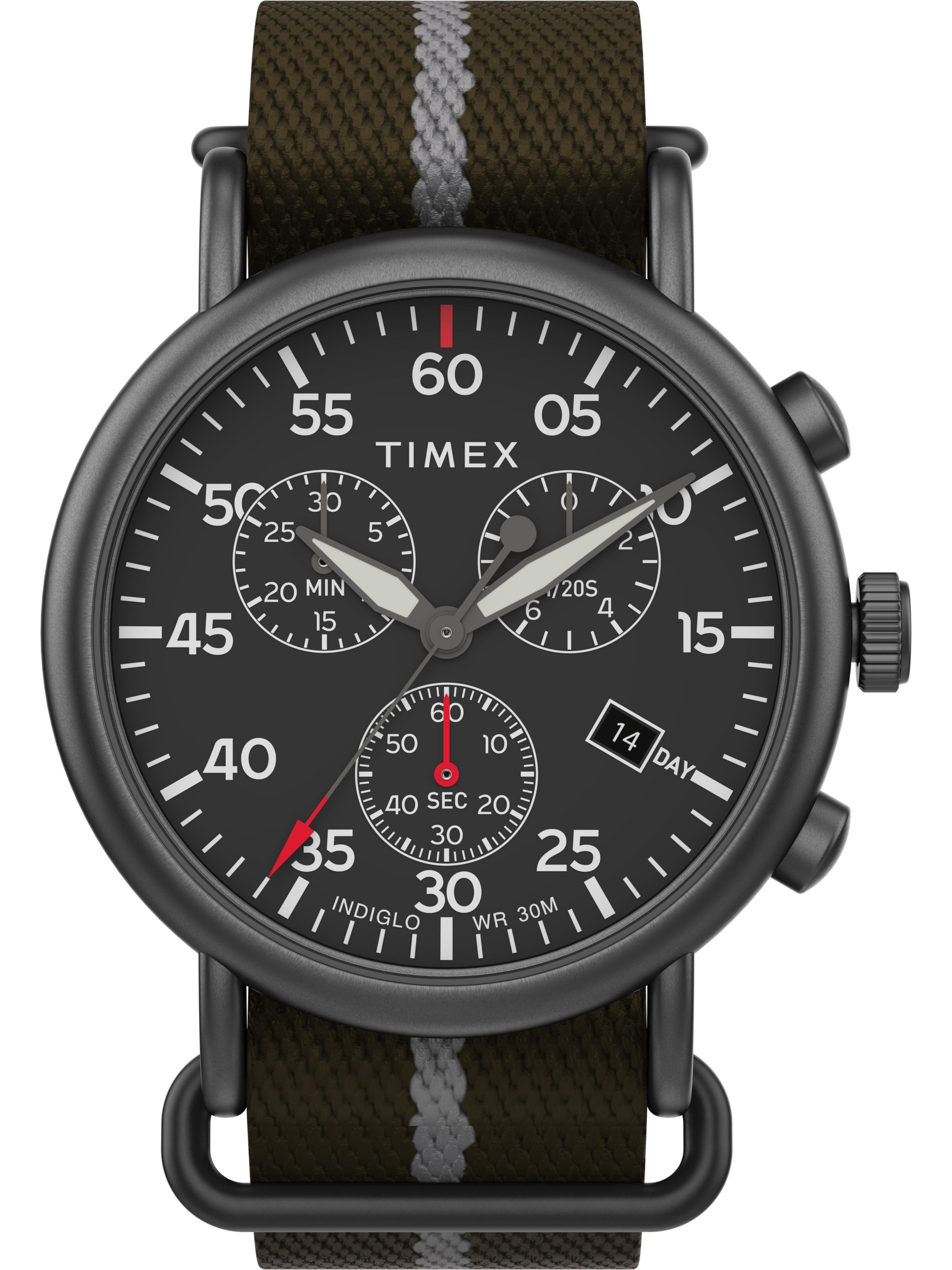 Timex Men's Weekender Chronograph 40mm Double-Layered Nylon Fabric Slip-Thru Strap Watch