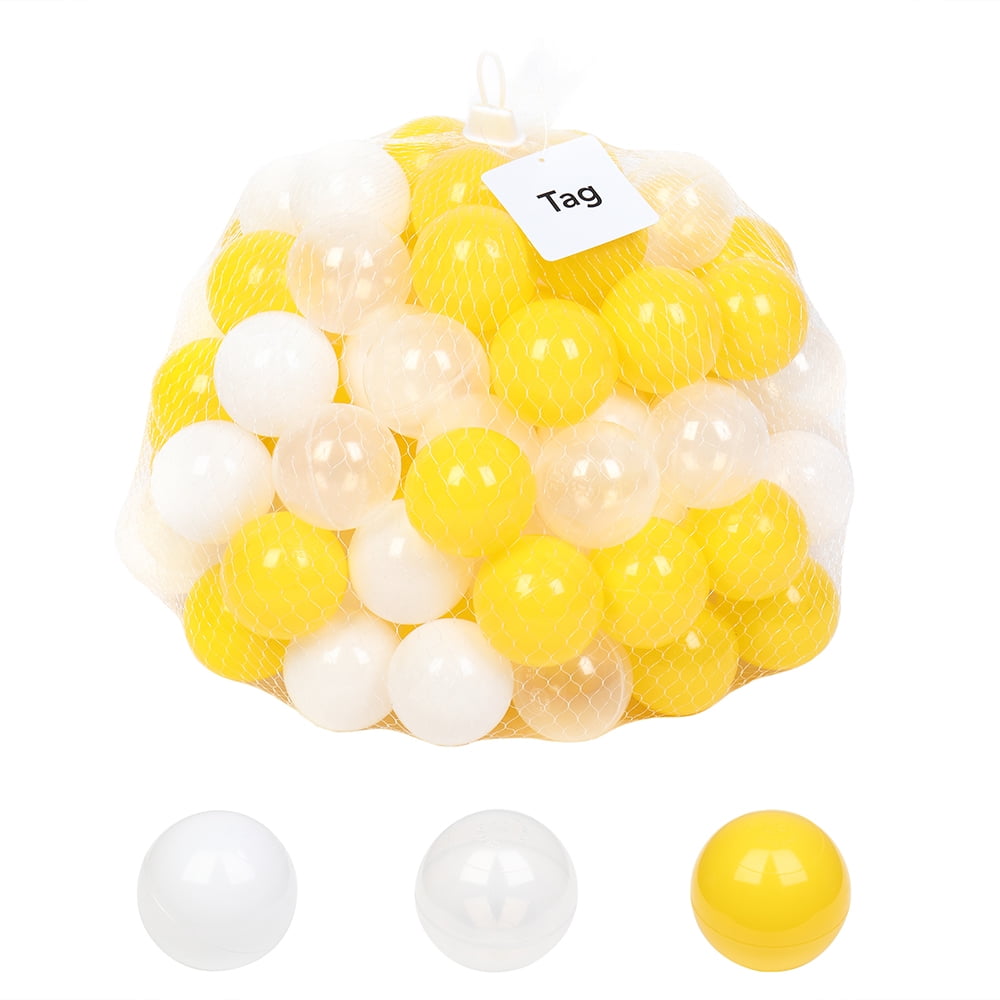 Kepooman Fun Soft Plastic Ocean Ball, Crush Proof Soft Plastic Ball Pit for Toddlers 1-3 Kids Birthday Pool Tent Party, Yellow & White & Transparent Kepooman Fun Soft Plastic Ocean Ball, Crush Proof Soft Plastic Ball Pit for Toddlers 1-3 Kids Birthday Pool Tent Party, Yellow & White & Transparent