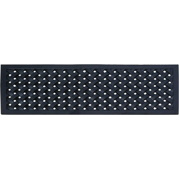 A1HC Natural Rubber Outdoor Doormat, 18" x48”, Ideal for Outside entryway, Dirt Shoe Scraper, Heavy Duty Door Mat for Indoor Outdoor Welcome Mats, Checkered Weave