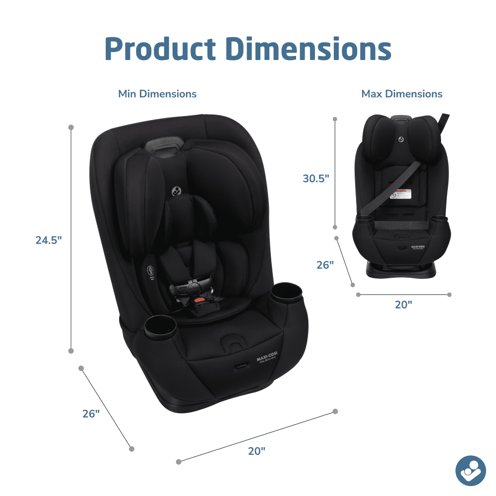 Maxi-Cosi Pria All-in-One Convertible Car Seat, Sea Storm Black
