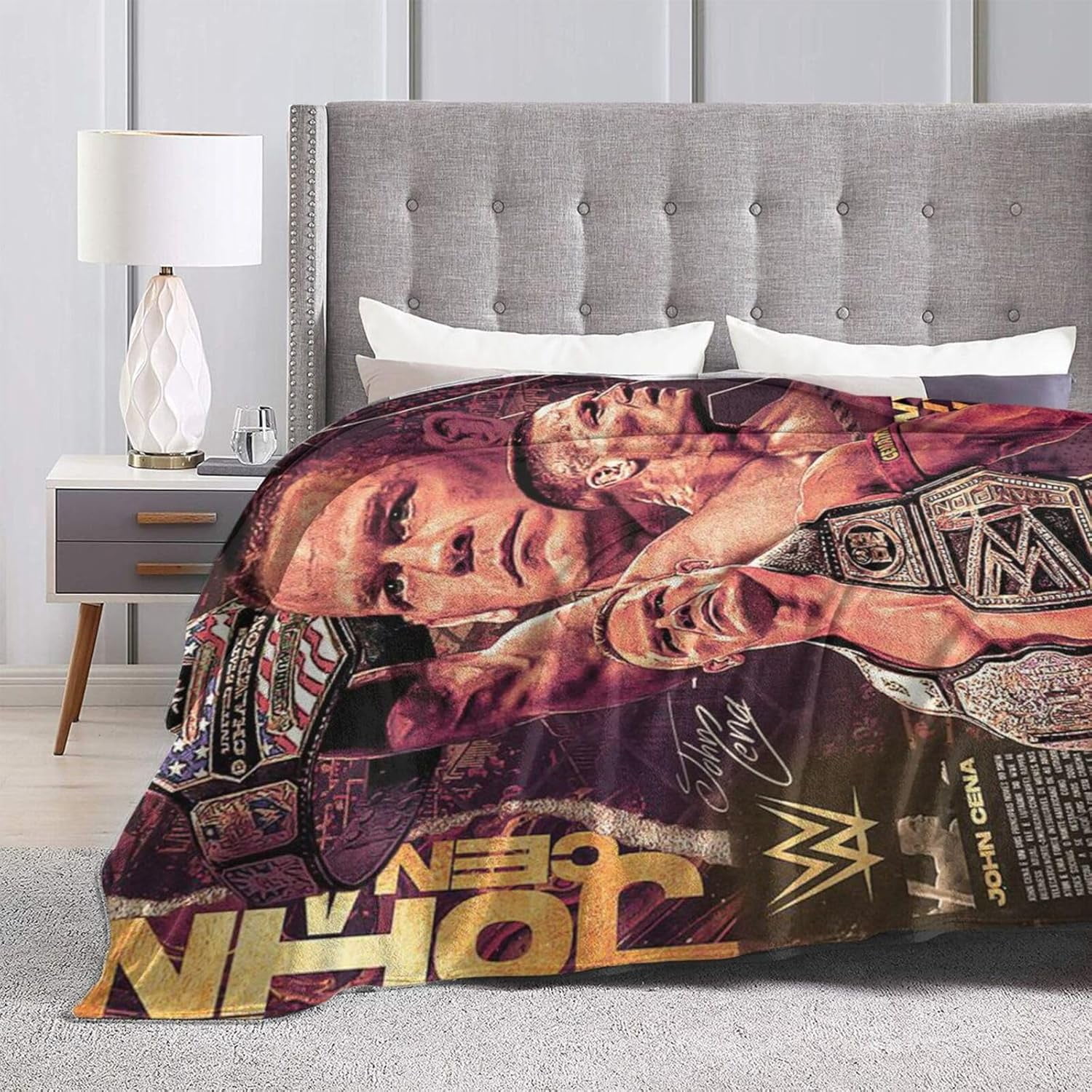 Ultra-Soft Anti-Pilling Lightweight Warm Blanket John Cena Blanket Cozy Blankets Decor for Couch Bed Sofa Bedroom Home 50x40 in