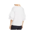 thumbnail image 2 of A+A Collection Womens Eyelet Ruffle Sleeves Pullover Top White M, 2 of 2