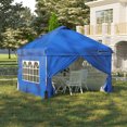 thumbnail image 2 of Outsunny 10' x 10' Pop Up Canopy Tent, Instant Sun Shelter, Blue, 2 of 10