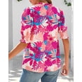 thumbnail image 5 of FreshPretty Summer Blouses for Women Dressy Casual Fashion Spring Tops Floral Boho V Neck Puff Short Sleeve Top Shirts, 5 of 8
