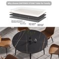 thumbnail image 6 of 53.15" Round Dining Table, Modern Artificial Stone Dining Table, Sintered Stone Dining Room Table with Black Panel, Black Metal Legs For Living Room, Kitchen, Restaurant, 6 of 9