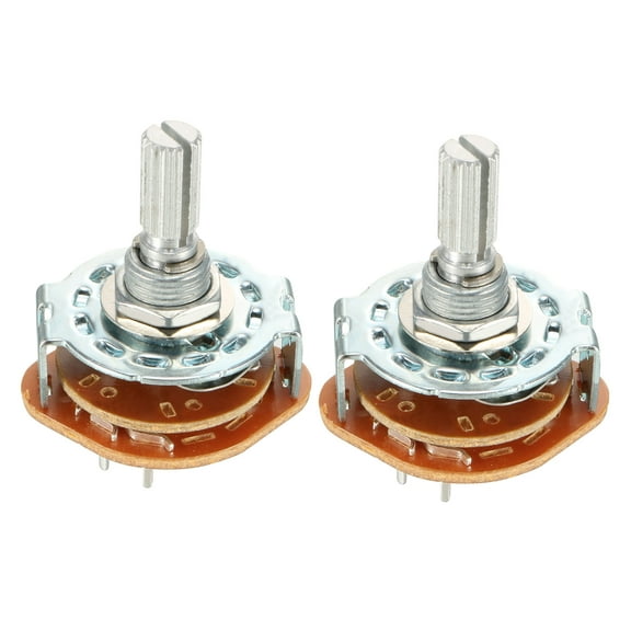 2P4T 2 Pole 4 Throw 1 Deck Band Channel Rotary Switch Selector 2pcs