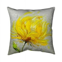 Begin Home Decor 5541-2020-FL69 20 x 20 in. Yellow Fluffy Flower-Double Sided Print Indoor Pillow