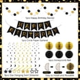 thumbnail image 4 of Tripumer Happy Birthday Banner Set, Black Gold Party Decor with Honeycomb Balls, Star Streamers & Dot Garland, All-in-One Supplies for Indoor Outdoor Use, 4 of 10