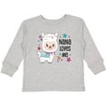 thumbnail image 3 of Inktastic Nana Loves Me- Cute and Happy Llama Boys or Girls Long Sleeve Toddler T-Shirt, 3 of 5