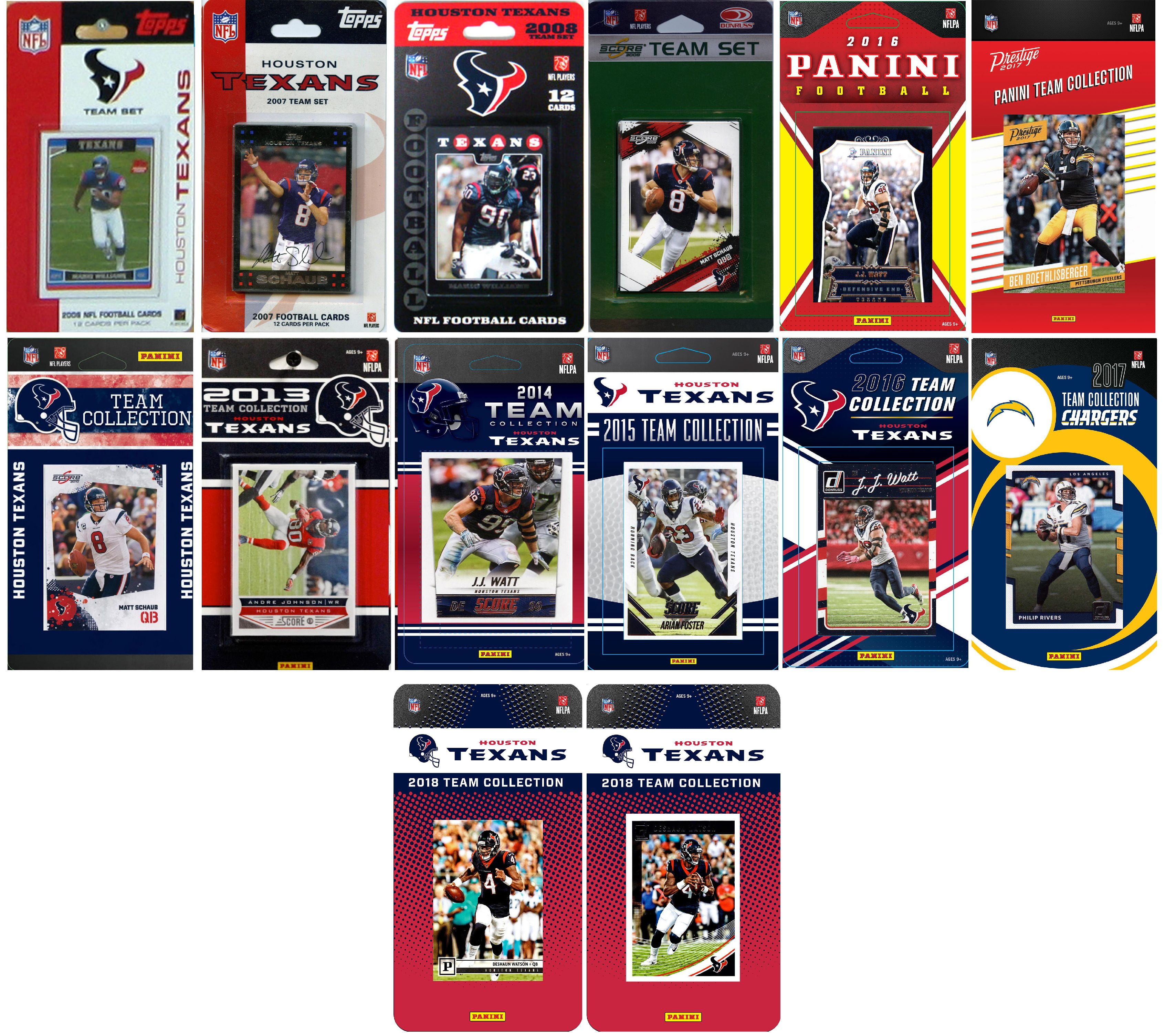 NFL Houston Texans 14 Different Licensed Trading Card Team Sets