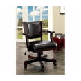 thumbnail image 2 of Benzara Leatherette Arm Chair with Swivel and Adjustable Height Mechanism, Brown, 2 of 3