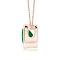 thumbnail image 2 of ANGARA Natural Bezel-Set Solitaire Heart Emerald Pendant in 14K Rose Gold for Women (Size-6mm) | May Birthstone, Birthday, Anniversary, Jewelry Gift for Women | Natural Emerald Necklace, 2 of 8
