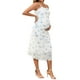 thumbnail image 4 of Vestido de maternidad de malla con fruncidos en los lados para mujeres, inspirado en el Día de la Madre, tirantes de espagueti, vestido de embarazo para invitadas de boda en blanco y azul XXL, 4 of 6