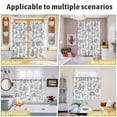 thumbnail image 6 of Boho Grey Floral Kitchen Curtains 84 Inch Length, Vintage Farmhouse Paisley Plant Leaf Grommet Top Bedroom Living Room Curtains, Light Filtering Cafe Curtain Drapes 2 Panels Set 104''x84'', 6 of 9