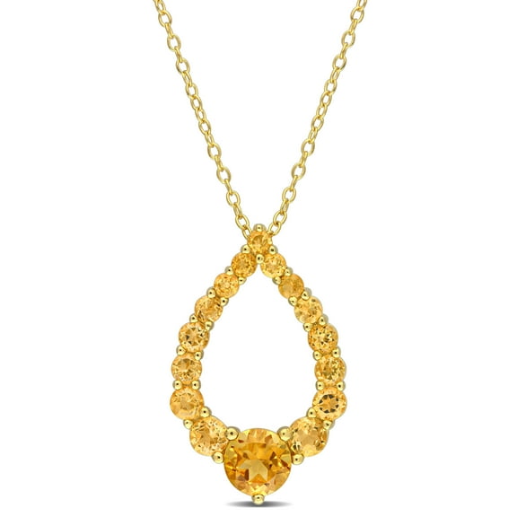 Everly Women's 2CT TGW Madeira Citrine 18k Yellow Gold Plated Pendant