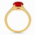 thumbnail image 2 of 2.21 ct Oval Cut Natural Garnet Solitaire with Simulated Diamond Accents 18K Yellow Gold Womens Engagement Ring, 2 of 4