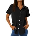 thumbnail image 2 of TASICA Women's Button Down Shirts Short Sleeve Blouses Spread Collar Solid Color Shirts Lightweight Quick Dry Workout Athletic Tops for Women with Pocket Moisture Wicking, 2 of 9