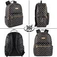 thumbnail image 4 of Jessica Simpson Women’s Waterproof Vegan Leather Laptop Backpack with Padded Mesh Shoulder Straps and Side Water Bottle Pockets for Commuting and Travel in Black & White Hearts, 4 of 8