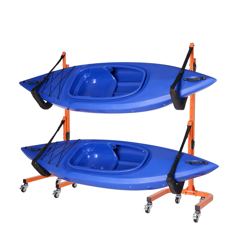 Rolling Kayaks Rack Storage Self Standing Two Kayaks Cradles with