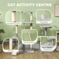thumbnail image 4 of PawHut 53" Cat Tree Tower with Scratching Posts, Condo, Beds, Light Grey, 4 of 10