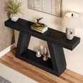 thumbnail image 3 of Demi Bonn Farmhouse Console Table, 55" Sofa Table with Storage for Hallway, Bedroom, Living Room, Black, 3 of 7