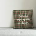 thumbnail image 2 of Creative Products Hohoho And A Cup O' Cocoa in Tartan Plaid 18x18 Spun Poly Pillow, 2 of 2