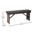 thumbnail image 5 of Flash Furniture Hercules 40'' x 12'' Mahogany Solid Pine Folding Farm Bench, 5 of 9