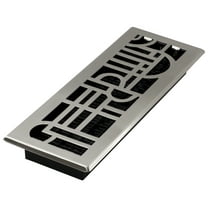 Decor Grates 4" x 14" Steel Plated Brushed Nickel Finish Art Deco Design Floor Register