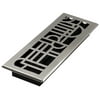 Decor Grates 4" x 14" Steel Plated Brushed Nickel Finish Art Deco Design Floor Register