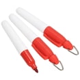 thumbnail image 1 of Unique Bargains Mini Permanent Markers Dry Erase Pen with Keychain Clip, Red 3 Pack, 1 of 5