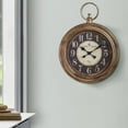 thumbnail image 6 of 18" Silent Wall Clock, Vintage Pocket Watch Design,Non-Ticking Quartz Battery Operated Decorative Clock for Living Room, Home, Office, Walnut Brown, 6 of 12